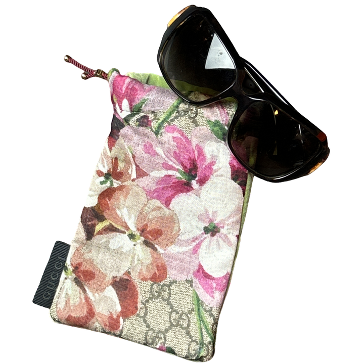 Gucci GG Blooms Drawstring Eyewear Pouch at Vintage Luxe Up