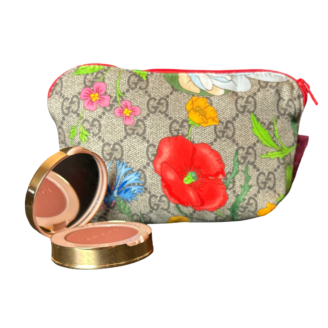 Gucci GG Logo Floral Scarf Beauty Bag | Vintage Luxe Up