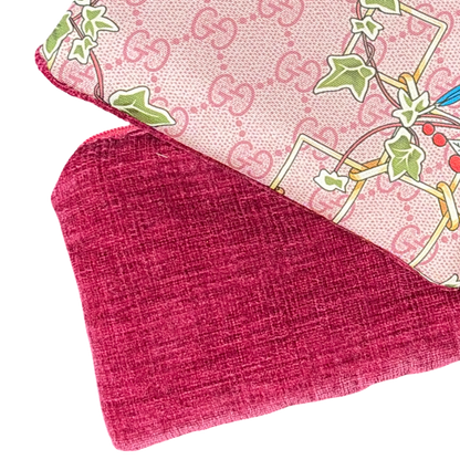 GG Floral Lattice Pink Vintage Silk Scarf Coffee Run Keychain Bag