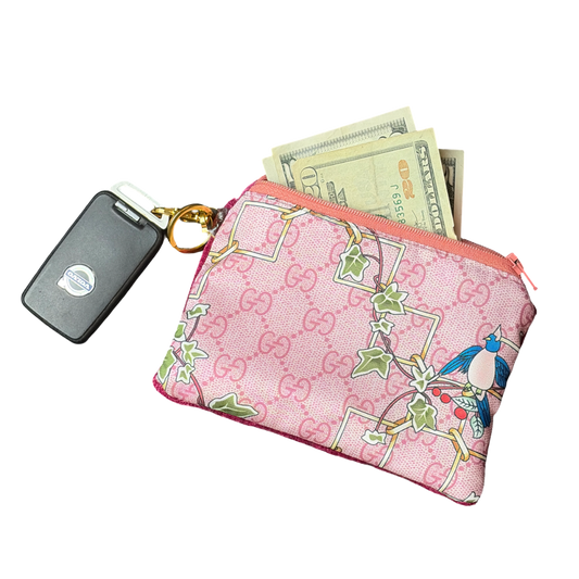 Gucci GG Lattice Floral Scarf | Gucci Keychain Bag exclusively at Vintage Luxe Up