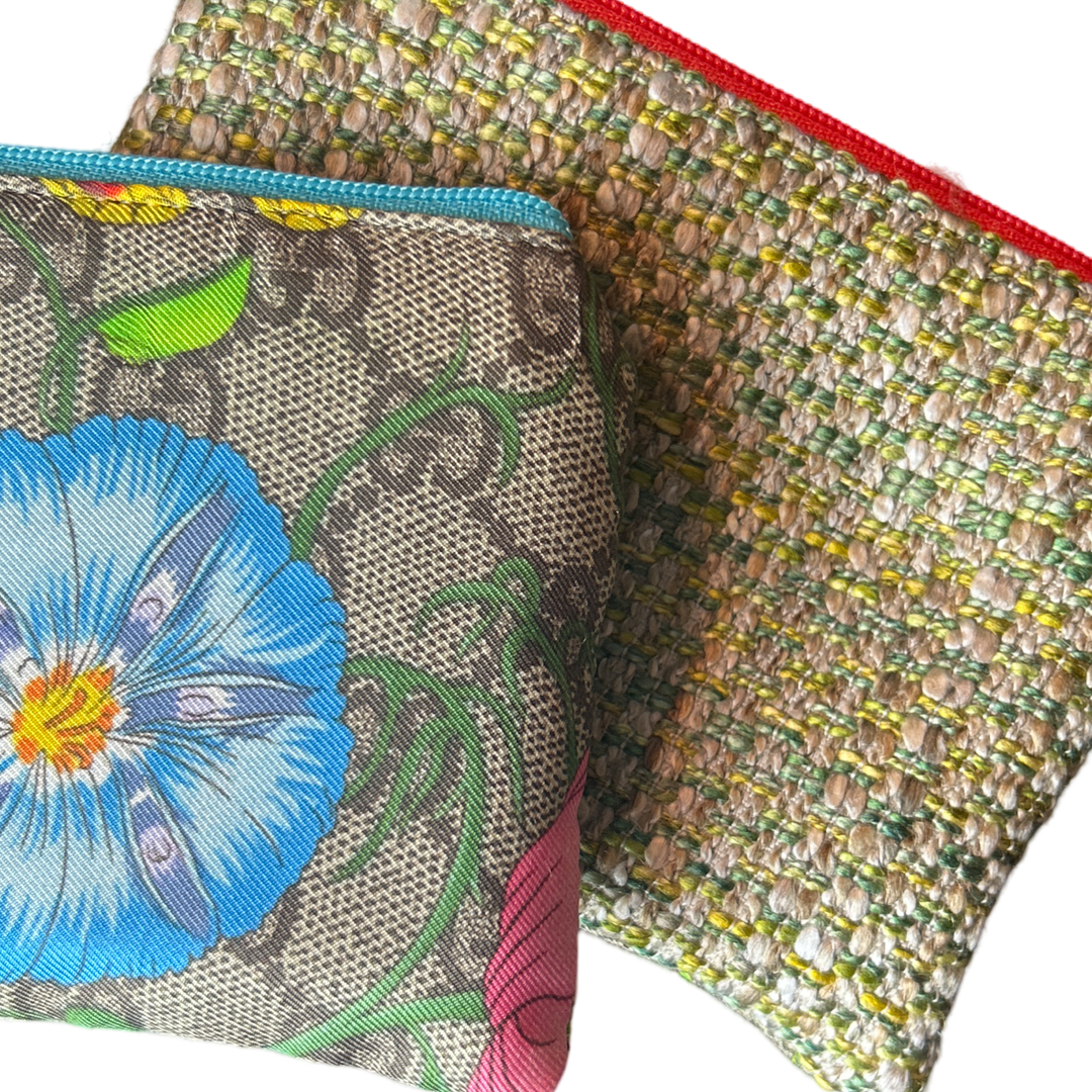 GG Logo Flora Vintage Silk Scarf Coffee Run Keychain Bag