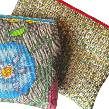 GG Flora Vintage Silk Scarf Coffee Run Keychain Bag