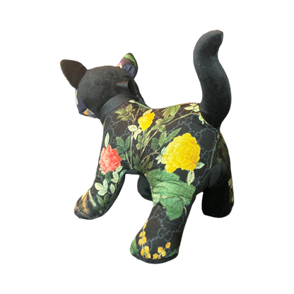 GG Chinoiserie Noir Vintage Silk Scarf Charming Kitten