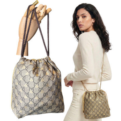 GUCCI GG LOGO BEES CROSSBODY BAG