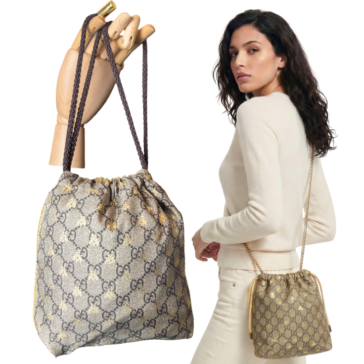 GUCCI GG LOGO BEES CROSSBODY BAG