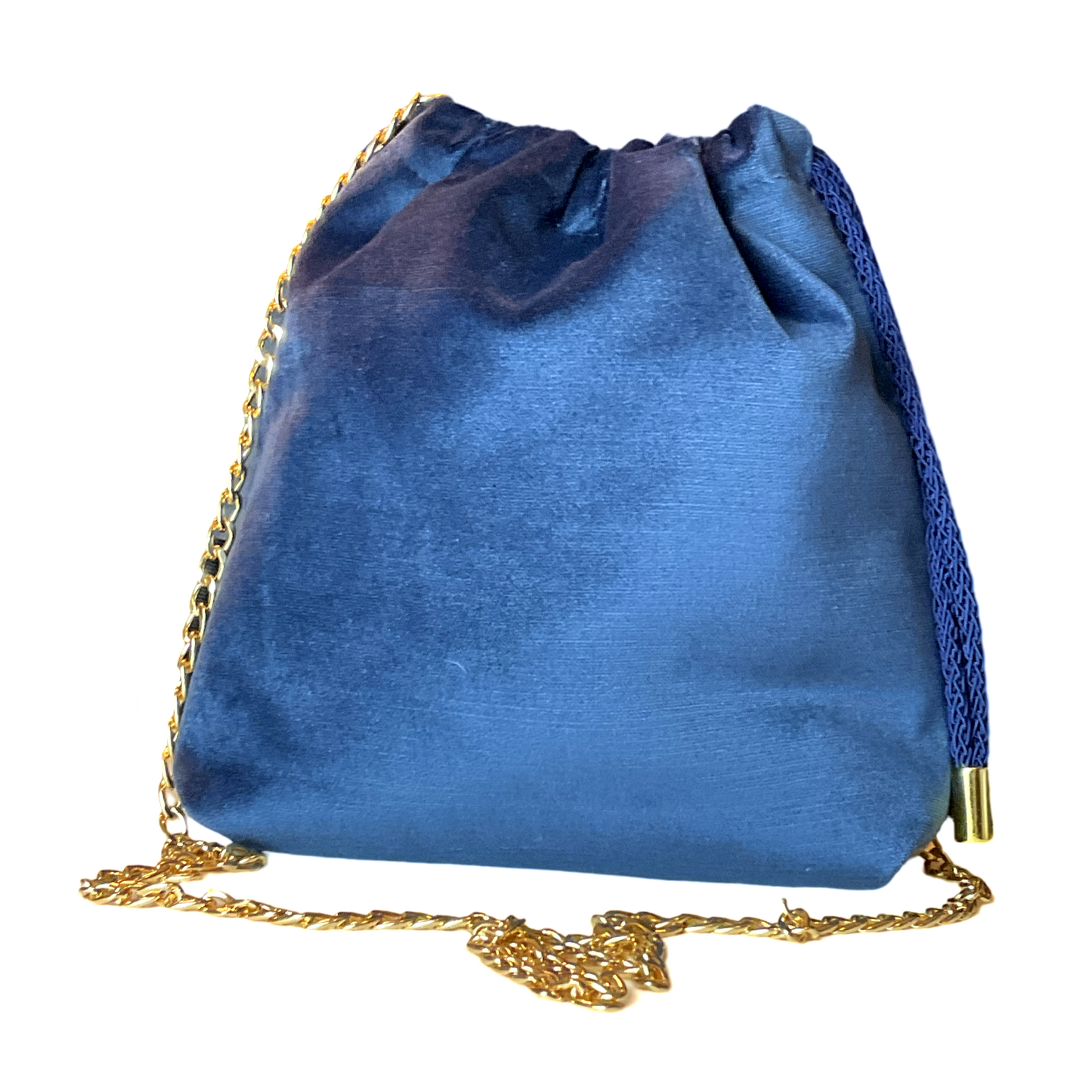 GG Blooms Blue Vintage Scarf Drawstring Crossbody Bag