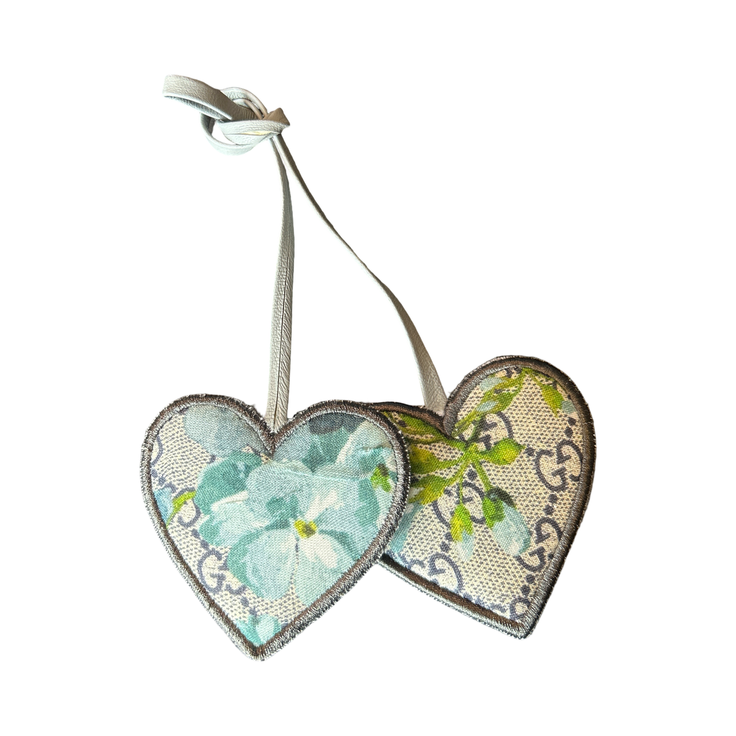 GG Blooms Blue Scarf Double Heart Bag Charm