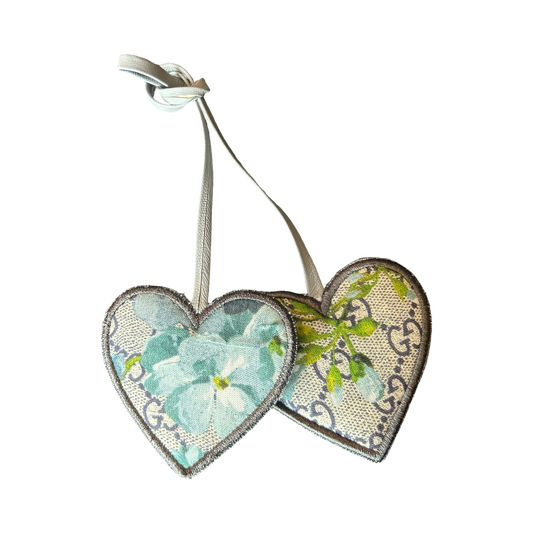 GG Blooms Blue Scarf Double Heart Bag Charm
