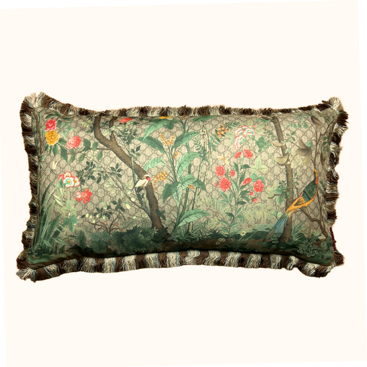 GUCCI Tree of Life Chinoiserie Silk Scarf Pillow