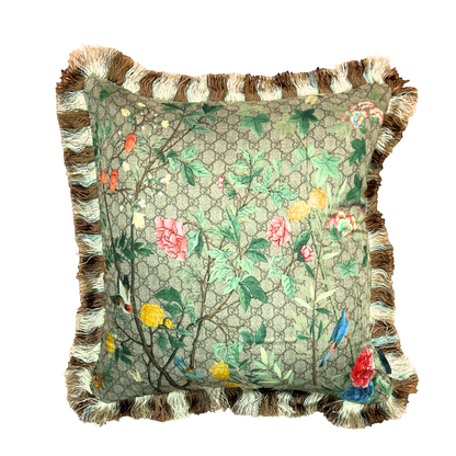 GUCCI Tree of Life Chinoiserie Silk Scarf Pillow