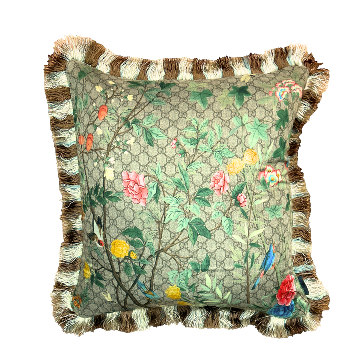GUCCI Tree of Life Chinoiserie Silk Scarf Pillow