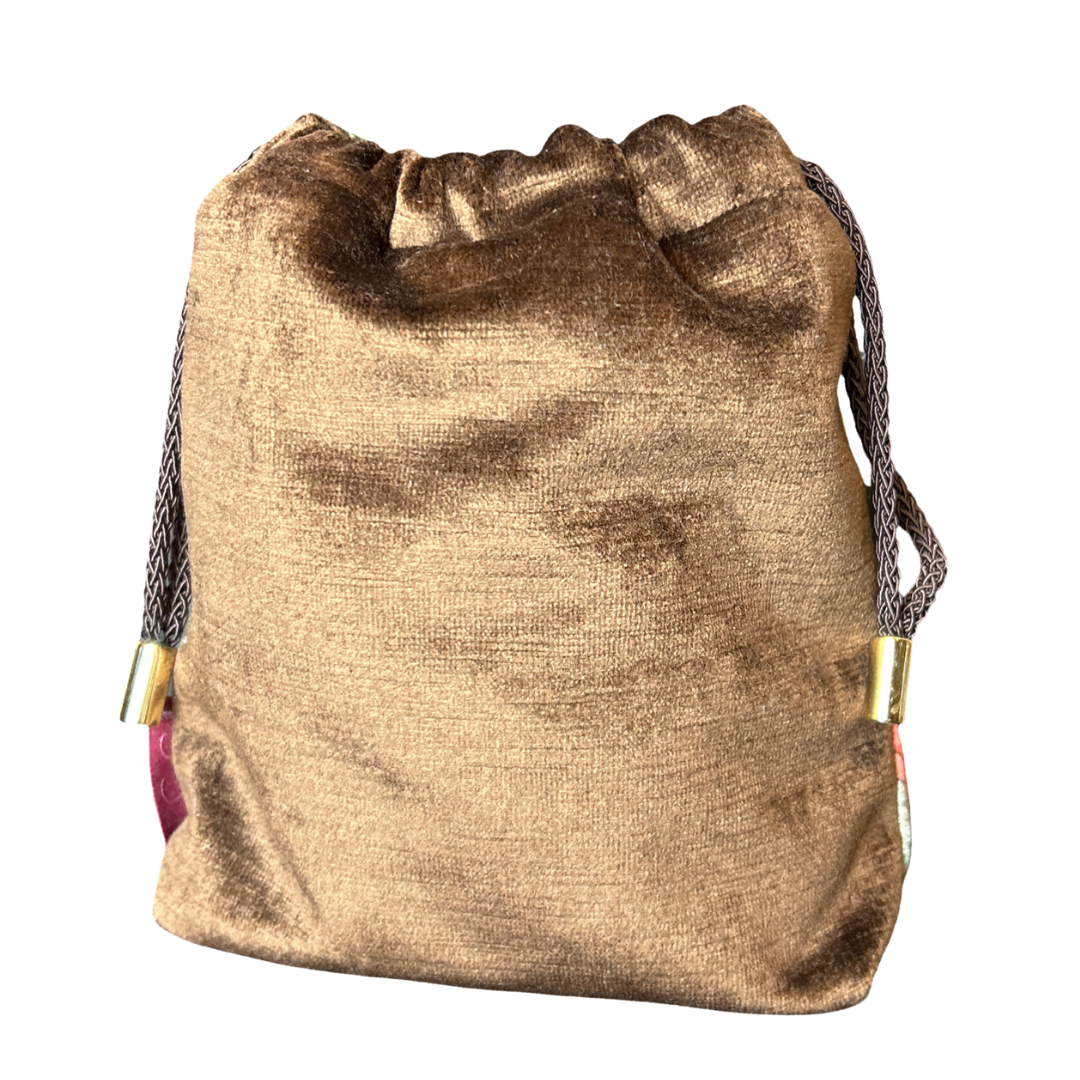 GG Chinoiserie Vintage Silk Scarf Drawstring Crossbody Bag