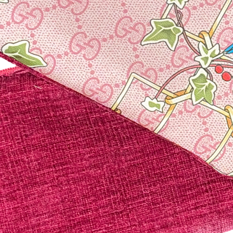 GG Floral Lattice Pink Vintage Silk Scarf Crossbody Bag