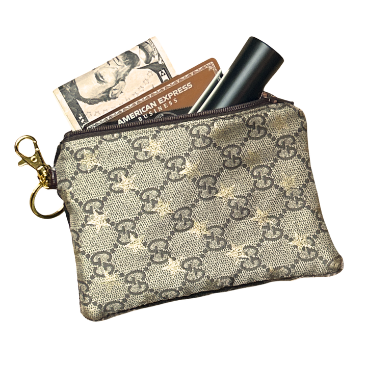 Gucci GG Logo Stars Scarf | Gucci Keychain Bag exclusively at Vintage Luxe Up