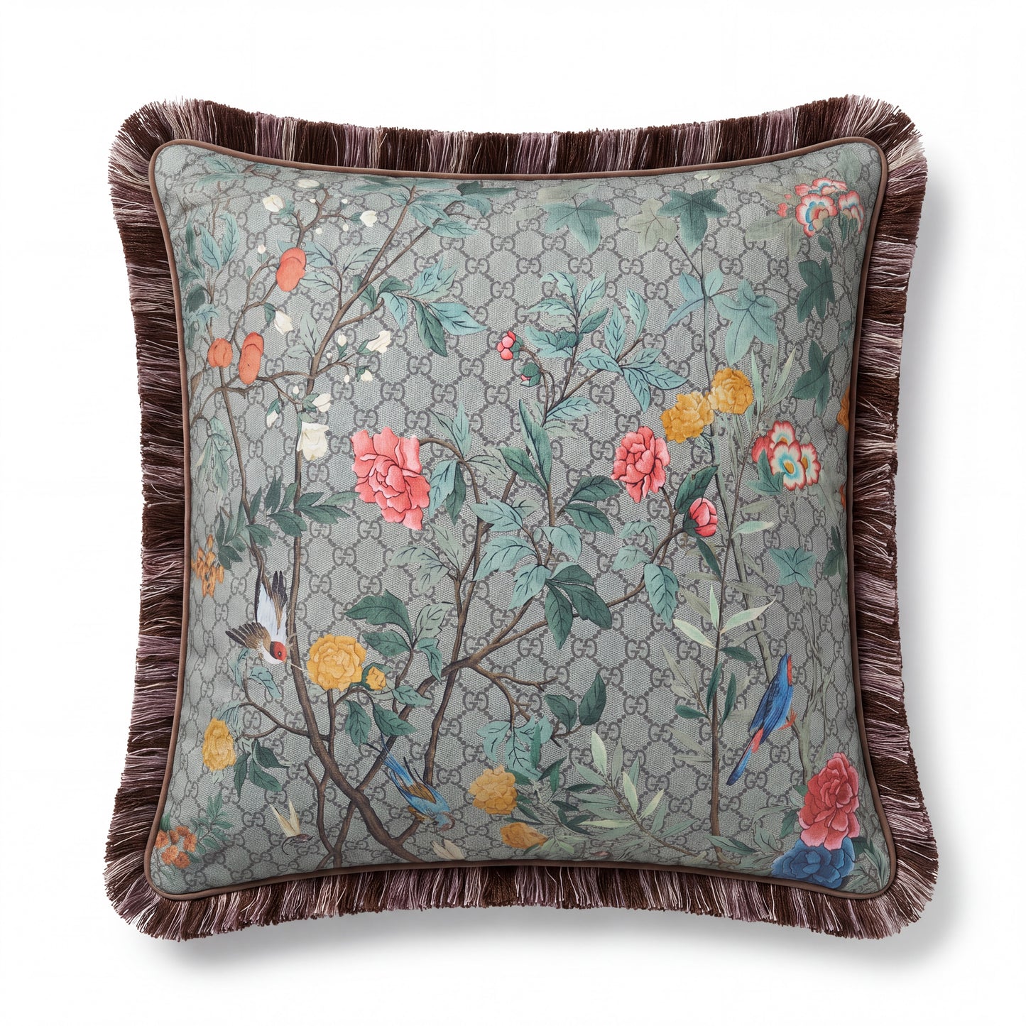 GG Tree of Life Tian Chinoiserie Vintage Silk Scarf Pillows