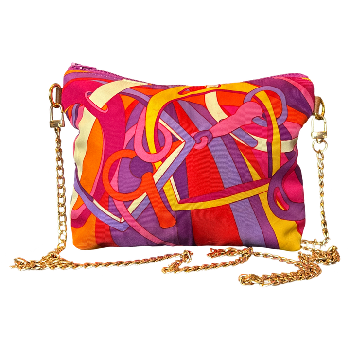 Pop Art Equestrian Vintage Silk Scarf Crossbody Bag