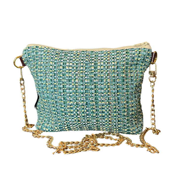 Fringe Harness Vintage Silk Scarf Crossbody Bag
