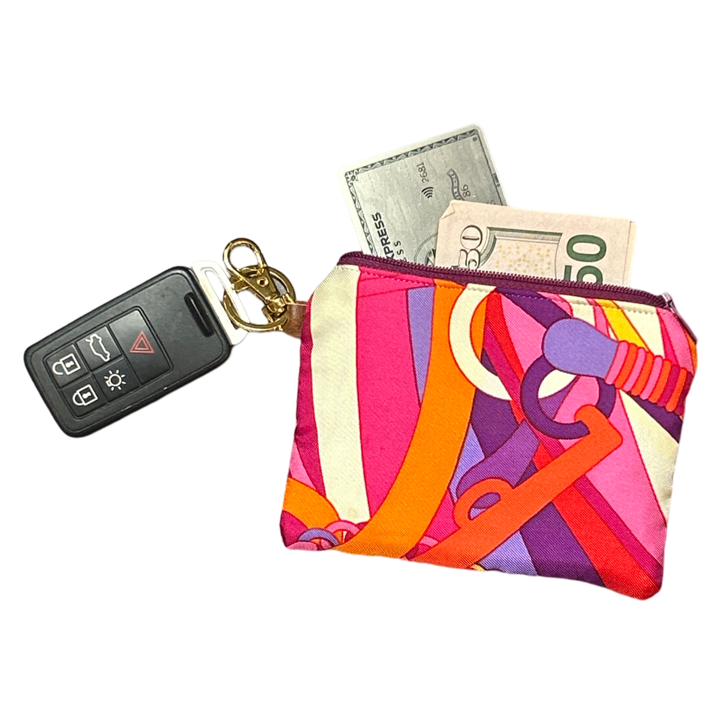 Gucci Equestrian Scarf | Gucci Keychain Bag exclusively at Vintage Luxe Up