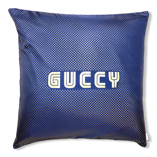 Vintage Gucci Pillow Guccy Vintage Silk Scarf Pillow 26" at Vintage Luxe Up
