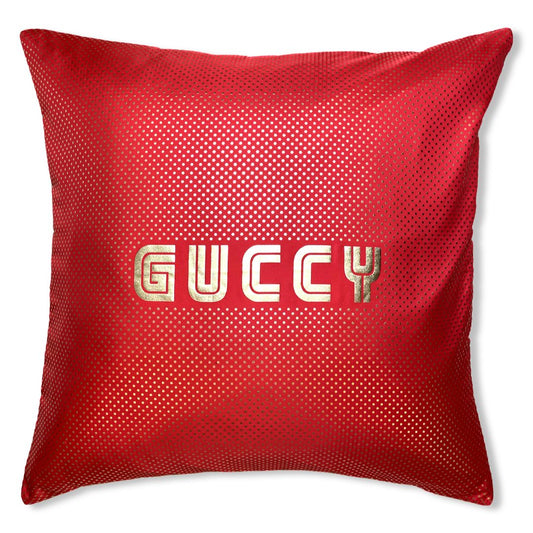 Vintage Gucci Pillow Guccy Vintage Silk Scarf Pillow 26" at Vintage Luxe Up