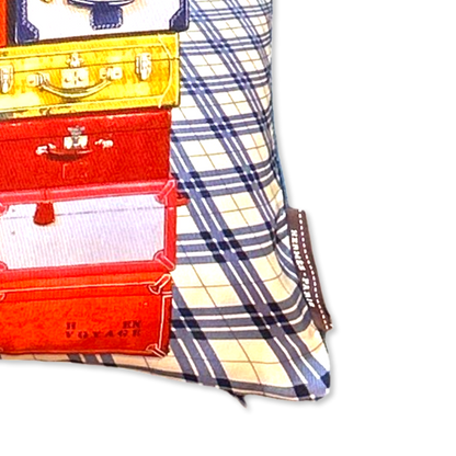H en Voyage Vintage Silk Scarf Pillow 17"