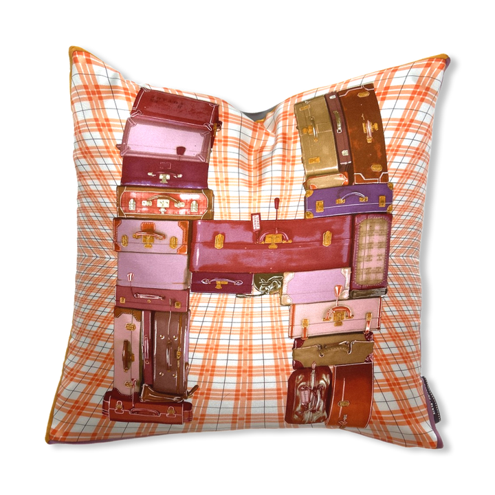 Hermes H en Voyage Scarf | Hermes Scarf Pillow exclusively at Vintage Luxe Up