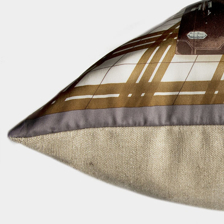 H en Voyage Vintage Silk Scarf Pillow 28"