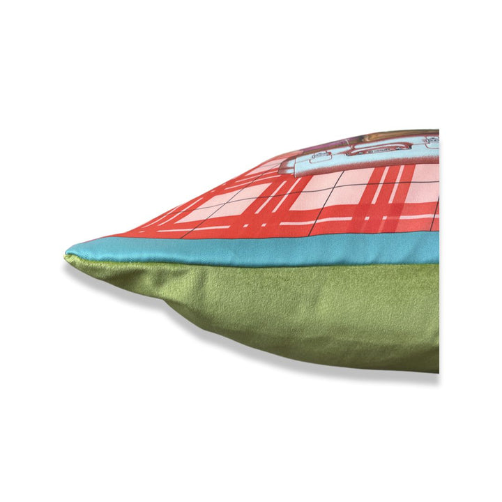 H en Voyage Vintage Silk Scarf Pillow 28"