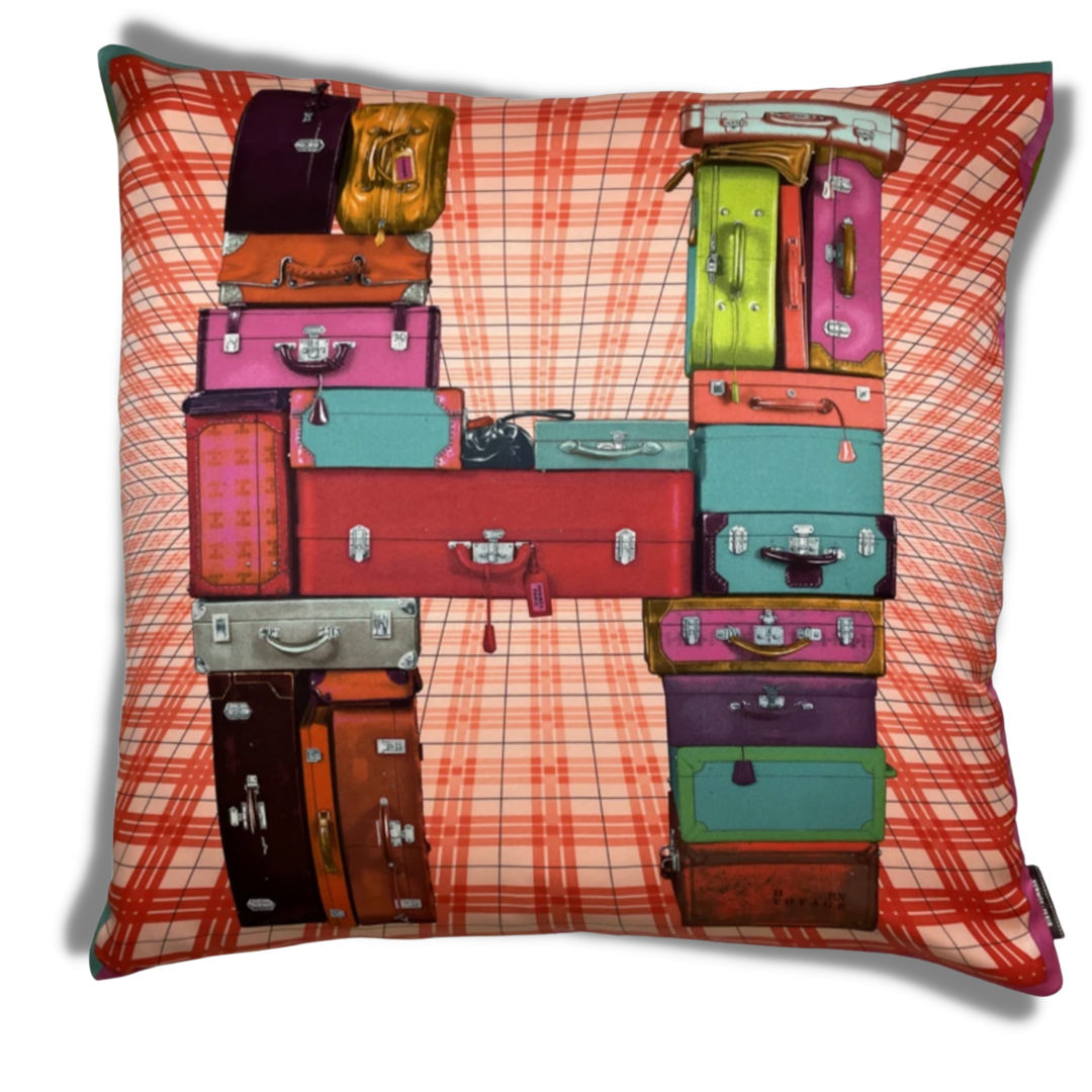 H en Voyage Vintage Silk Scarf Pillows 28"