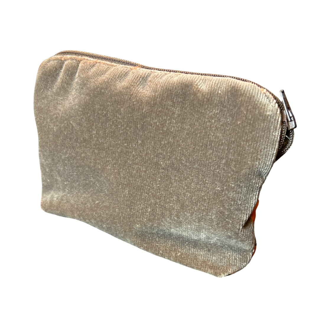 Bolduc Ribbon Orange Vintage Silk Scarf Beauty Bag