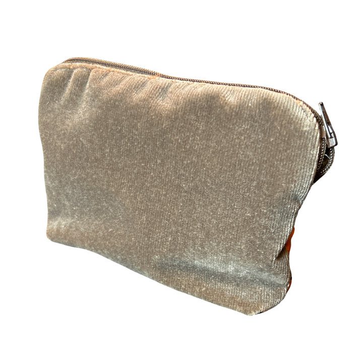 Bolduc Ribbon Orange Vintage Silk Scarf Beauty Bag