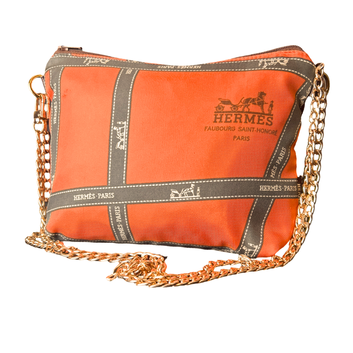 Bolduc Ribbon Orange Vintage Scarf Crossbody Bag