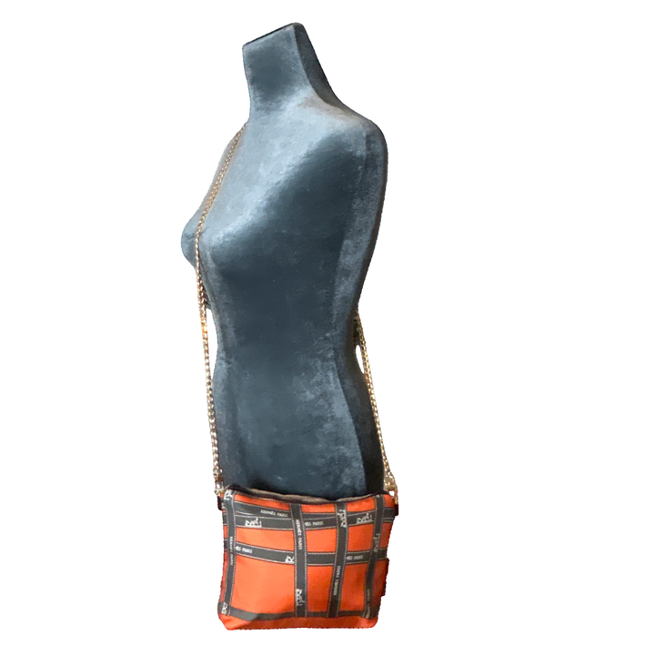 Bolduc Ribbon Orange Vintage Scarf Crossbody Bag