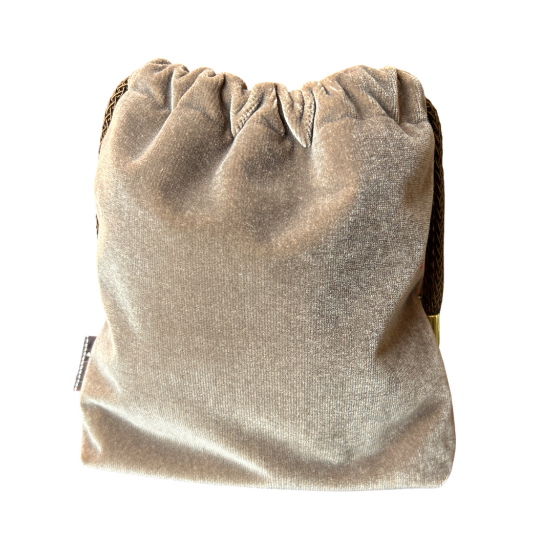 Bolduc Ribbon Orange Vintage Silk Scarf Drawstring Crossbody Bag