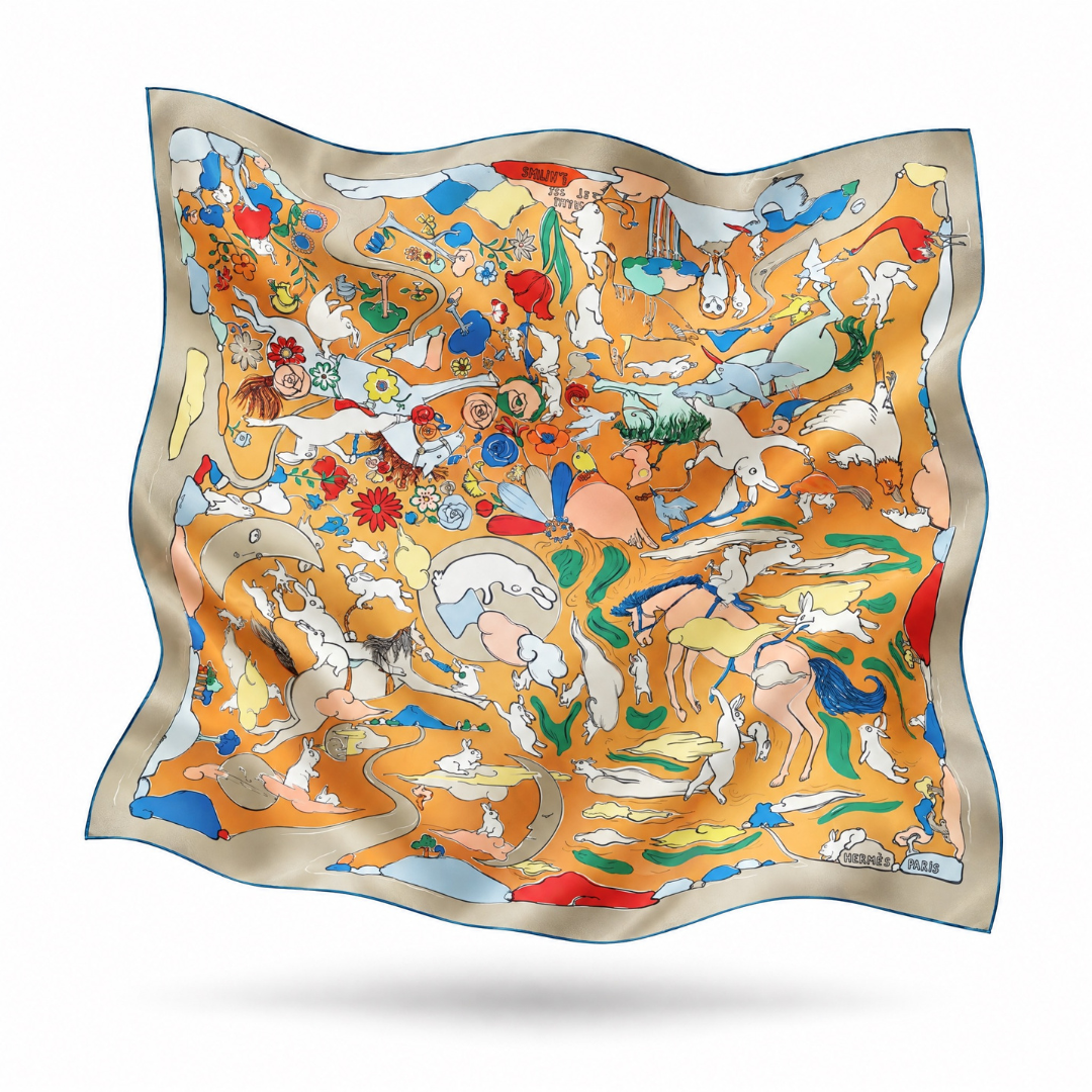 HERMES MILLE ET UN LAPINS SCARF