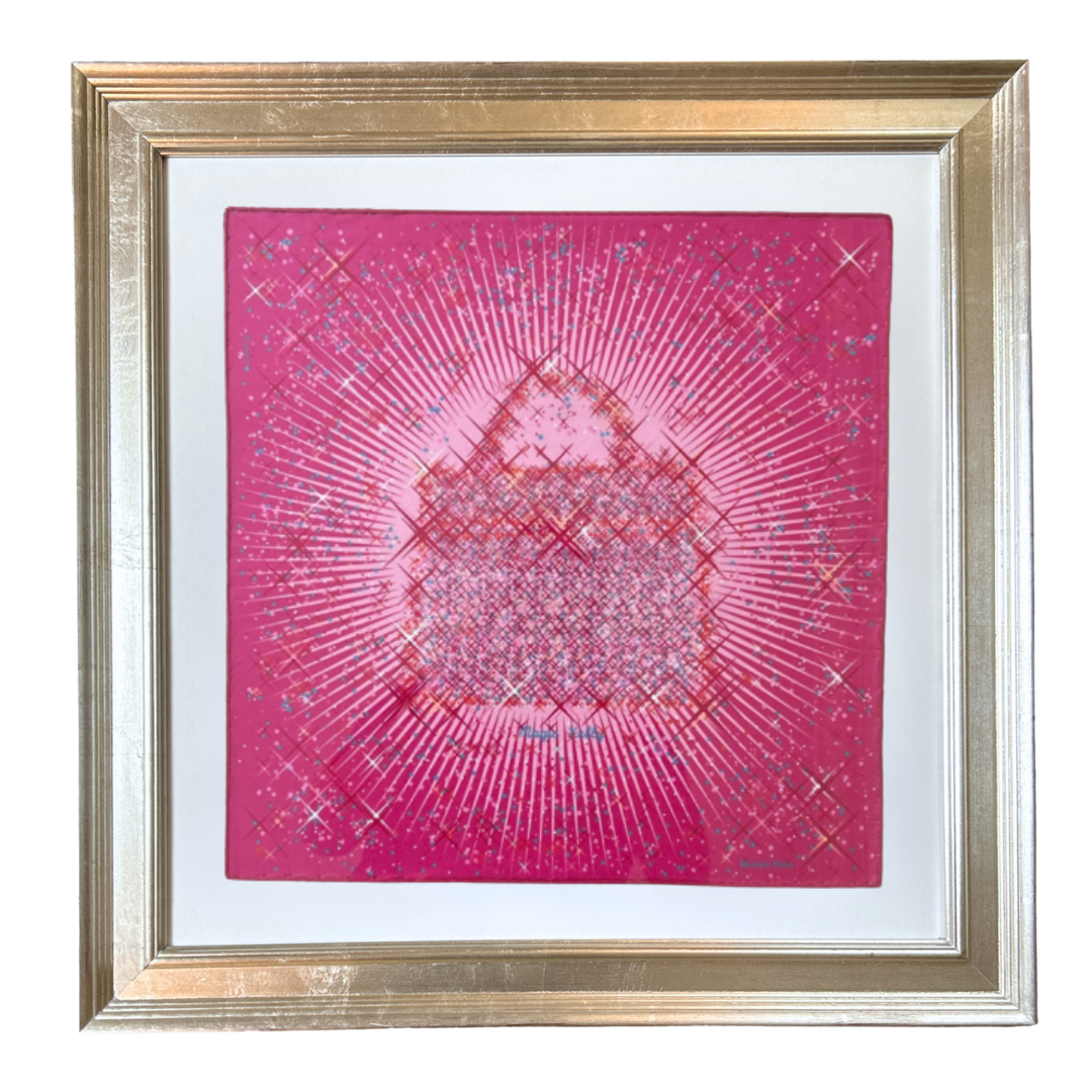 HERMES Magic Kelly Pink Scarf | Framed Hermes Scarf at Vintage Luxe Up