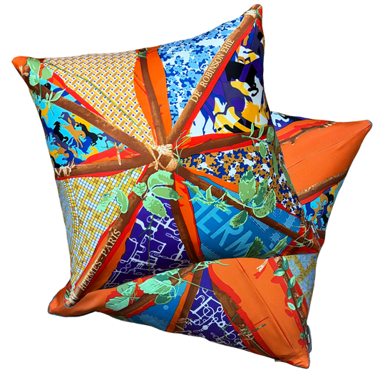 hermes Robinson Chic Scarf Pillow at Vintage Luxe Up