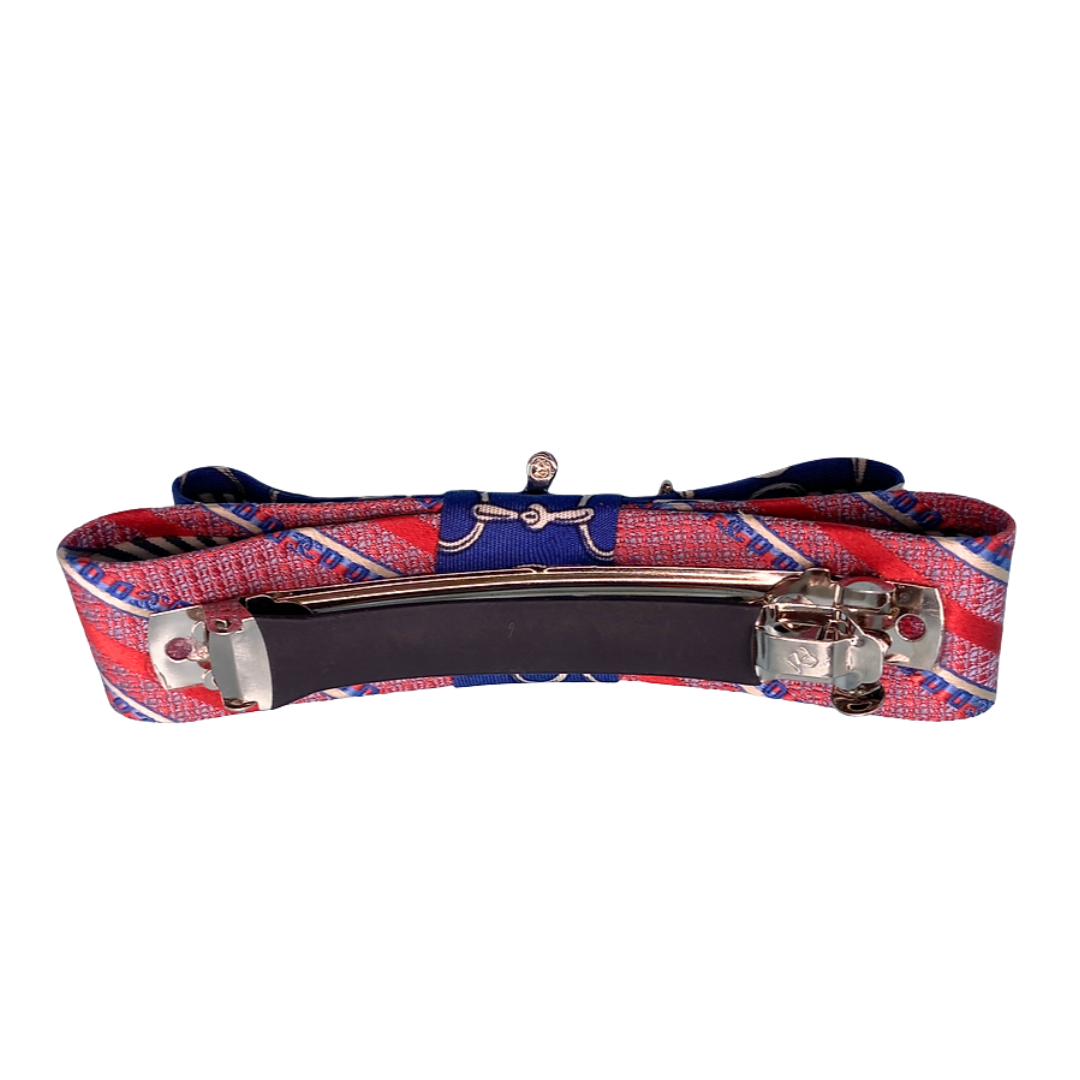 Equestrian Vintage Silk Necktie Hair Clip