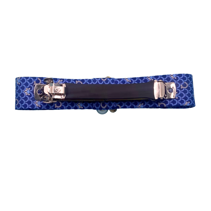 Blue Fox Vintage Silk Necktie Hair Clip
