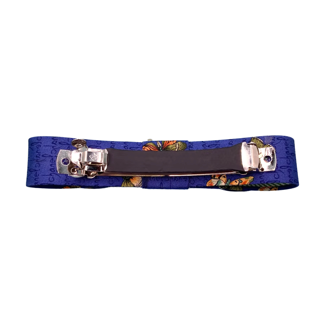 Butterfly & Bumblebee Vintage Silk Necktie Hair Clip