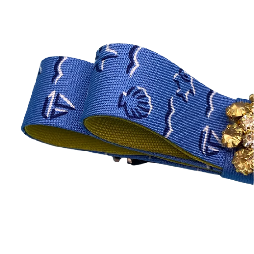 Nautical Print Silk Necktie Hair Clip