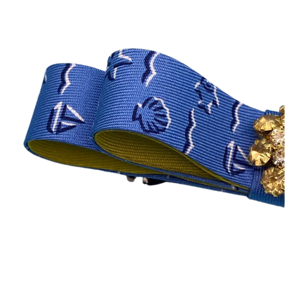 Nautical Print Silk Necktie Hair Clip