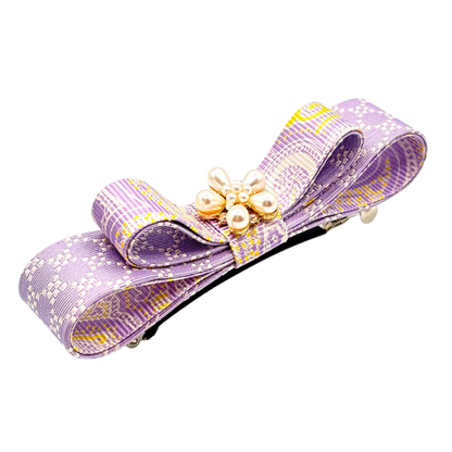 Paisley Print Silk Necktie Hair Clip