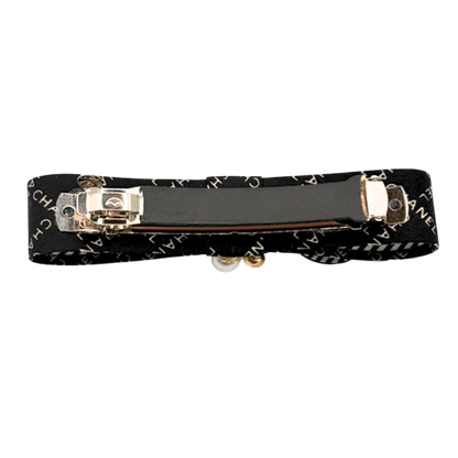 Logo Trellis Noir Vintage Silk Necktie Hair Clip