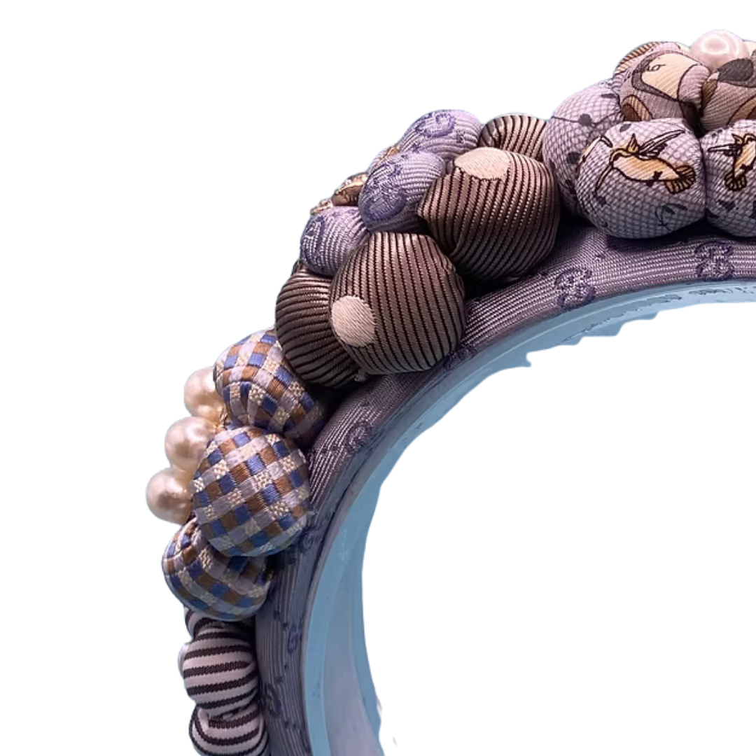 GG Flower Vintage Silk Necktie Headband