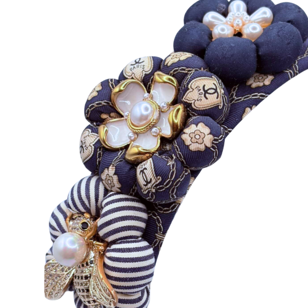 CC Shield Vintage Silk Necktie Headband