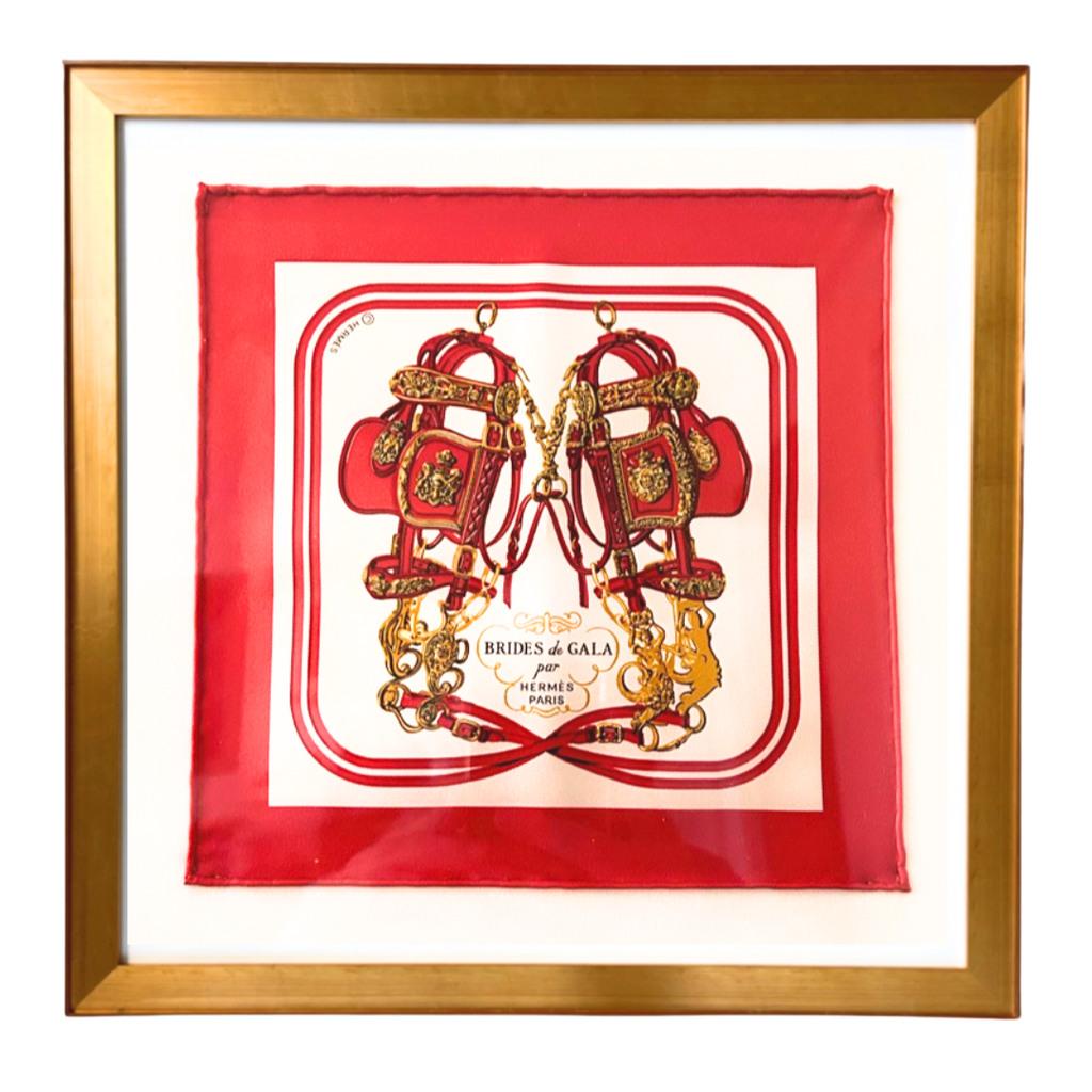 HERMES BRIDES de GALA シルクスカーフ 赤色 レッド HERMES Brides de Gala Hermes Framed Scarf – Vintage Luxe Up