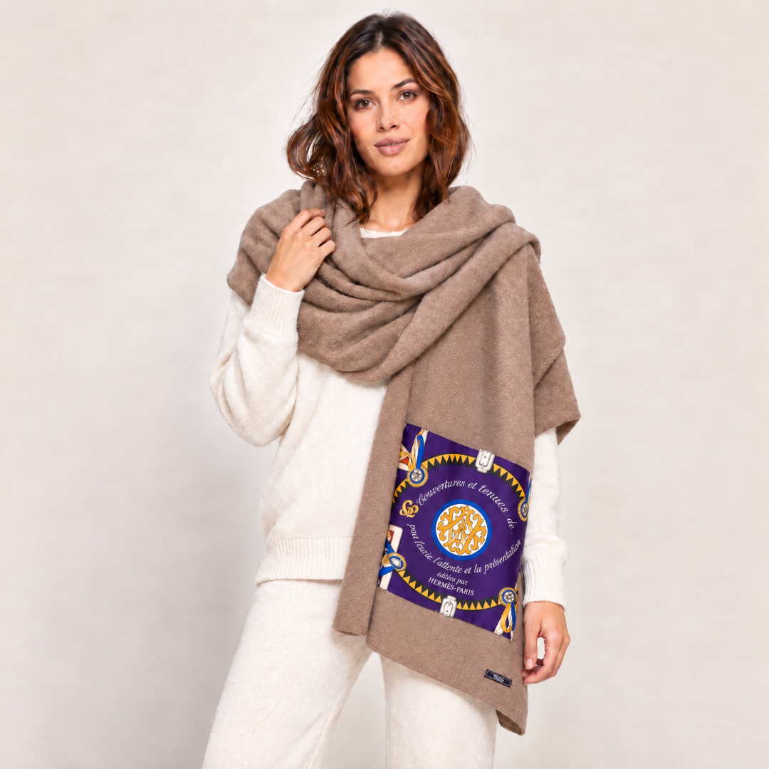 Hermes Couvertures et Tenues du Jour Silk Scarf & Cashmere Shawl at Vintage Luxe Up