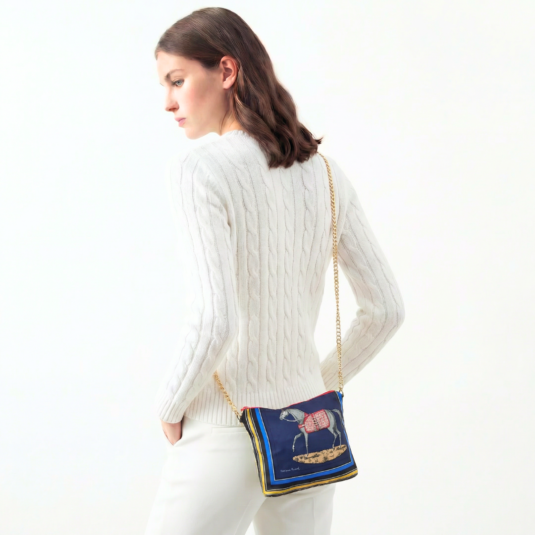Hermes Couvertures et Tenues du Jour Vintage Scarf Crossbody Bag