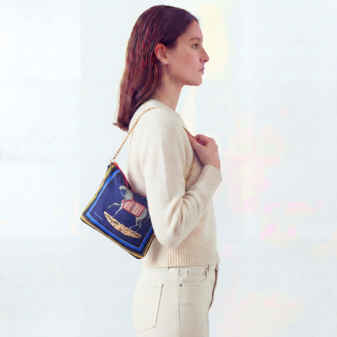 Hermes Couvertures et Tenues du Jour Vintage Scarf Crossbody Bag